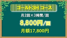 ゴールドコース、月2回×3時間ンクリーニング