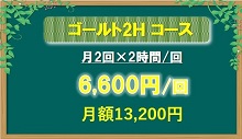 ゴールドコース、月2回×2時間ンクリーニング